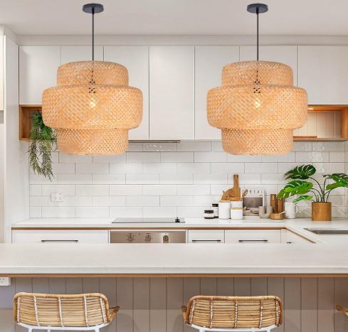Unique Design Natural Cane Lampshade | Rattan Pendant | Hanging Lamps| Light Hanging Lamp.