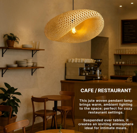 Bamboo Pendant Lights | Boho Lampshade | Cane Lampshade | Rattan Lamp Shade | Wicker Lamps