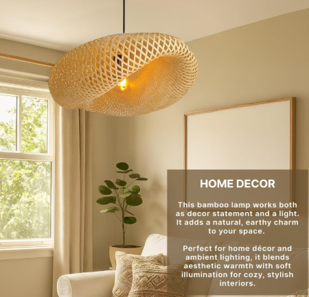 Bamboo Pendant Lights | Boho Lampshade | Cane Lampshade | Rattan Lamp Shade | Wicker Lamps