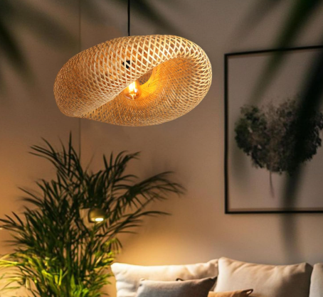 Bamboo Pendant Lights | Boho Lampshade | Cane Lampshade | Rattan Lamp Shade | Wicker Lamps