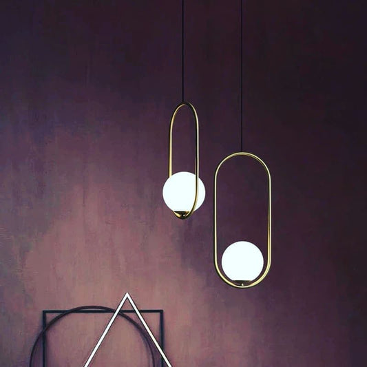 Gold Metal Glass Hanging Light/Lamps for Bedroom, Restaurants, Café